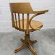 Scandinavian 1960s curved wood swivel office chair