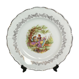Sarreguemines Grand Dish in Porcelain Dishes Old Couple Fragonard