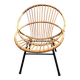 Fauteuil en rotin vintage pieds metal