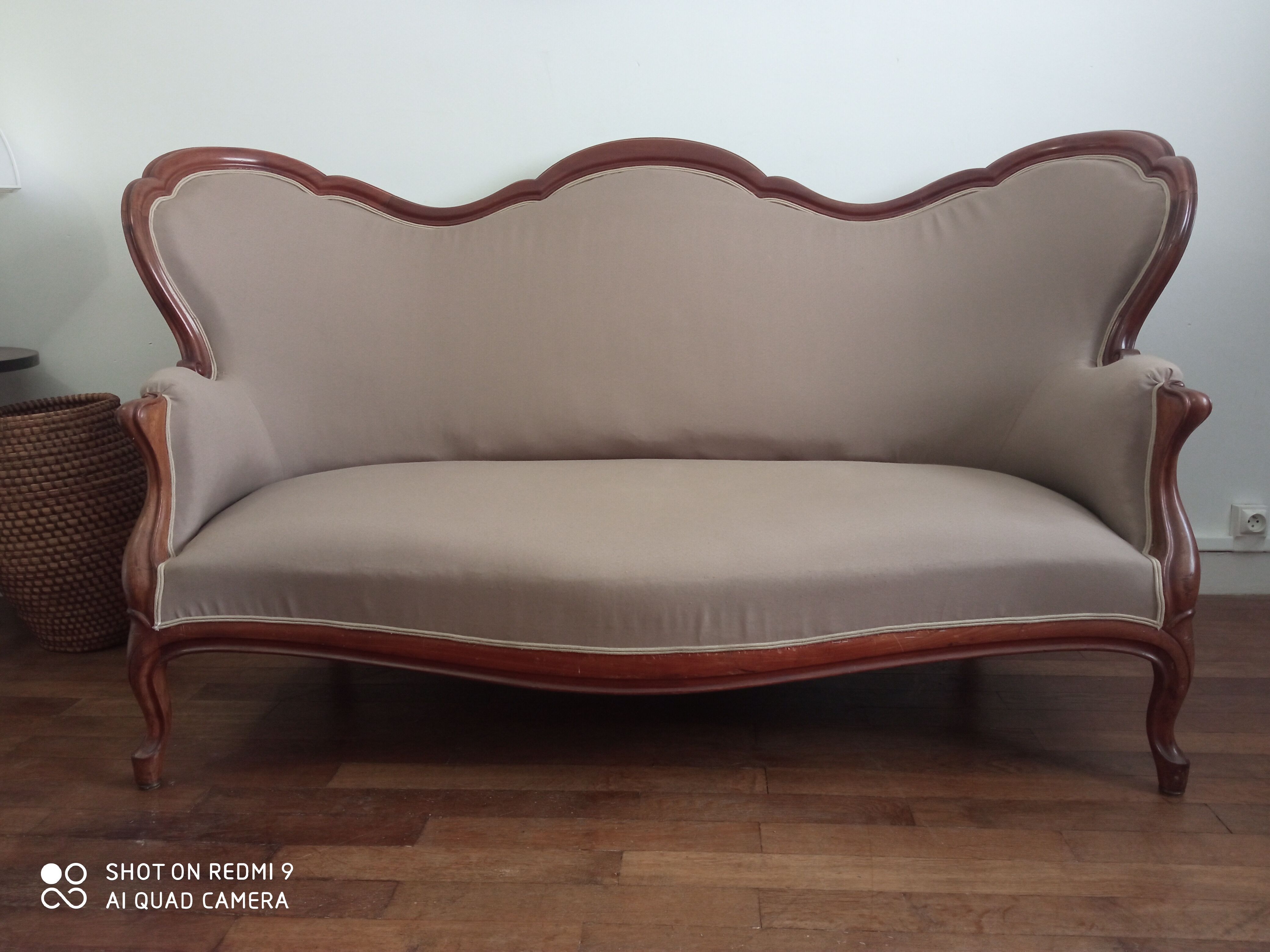 Old Napoleon III mahogany bench