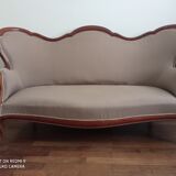 Banquette Napoléon III ancienne en acajou