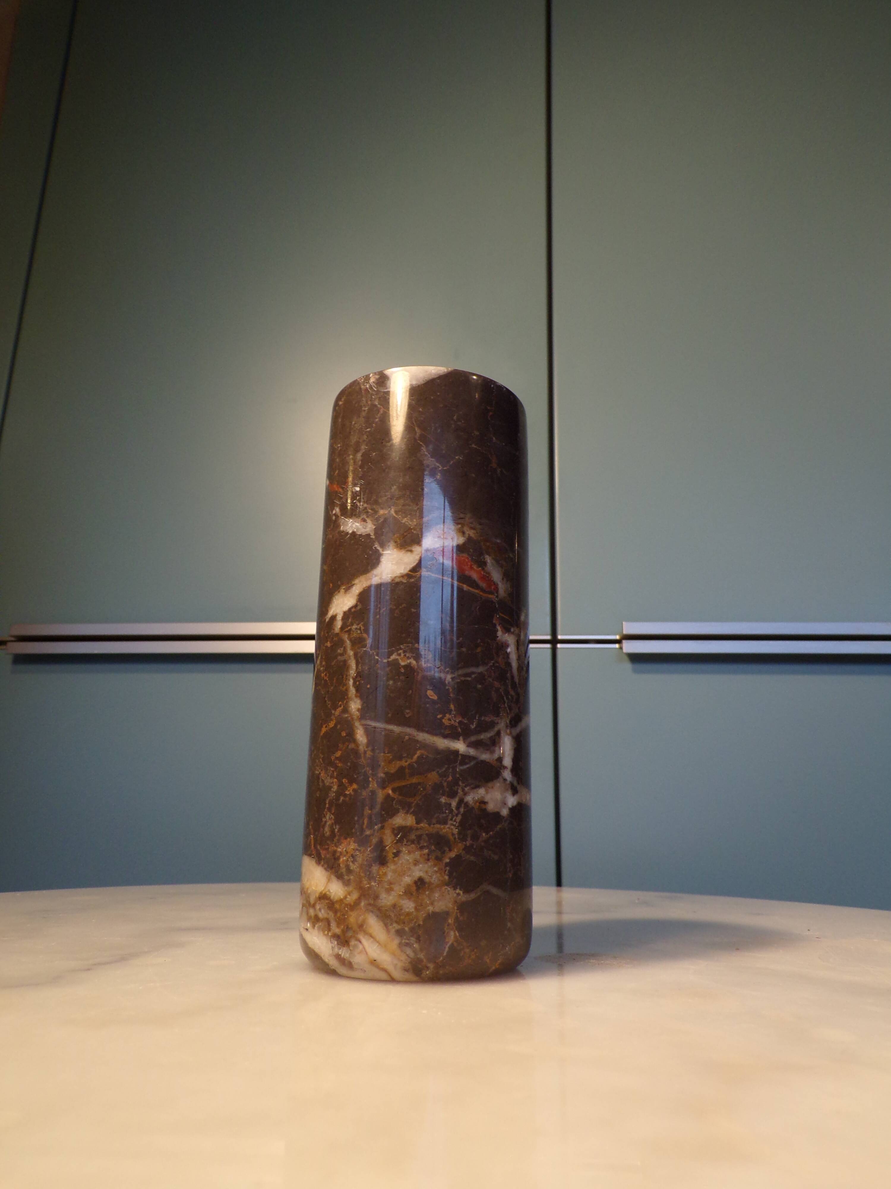 Carrara marble cylinder vase