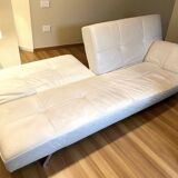 Smala canapé by cinna modular convertible in white leather - ligne roset