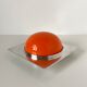 Box covered in silver metal and orange ABS by Lino Sabattini for Gallia by Christofle