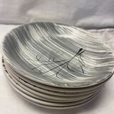 Set of 7 plates Niderviller model Kitten