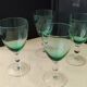 4 Water glasses or large wine glasses in green glass