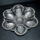 Antique molded glass egg dish – egg holder, brunch display