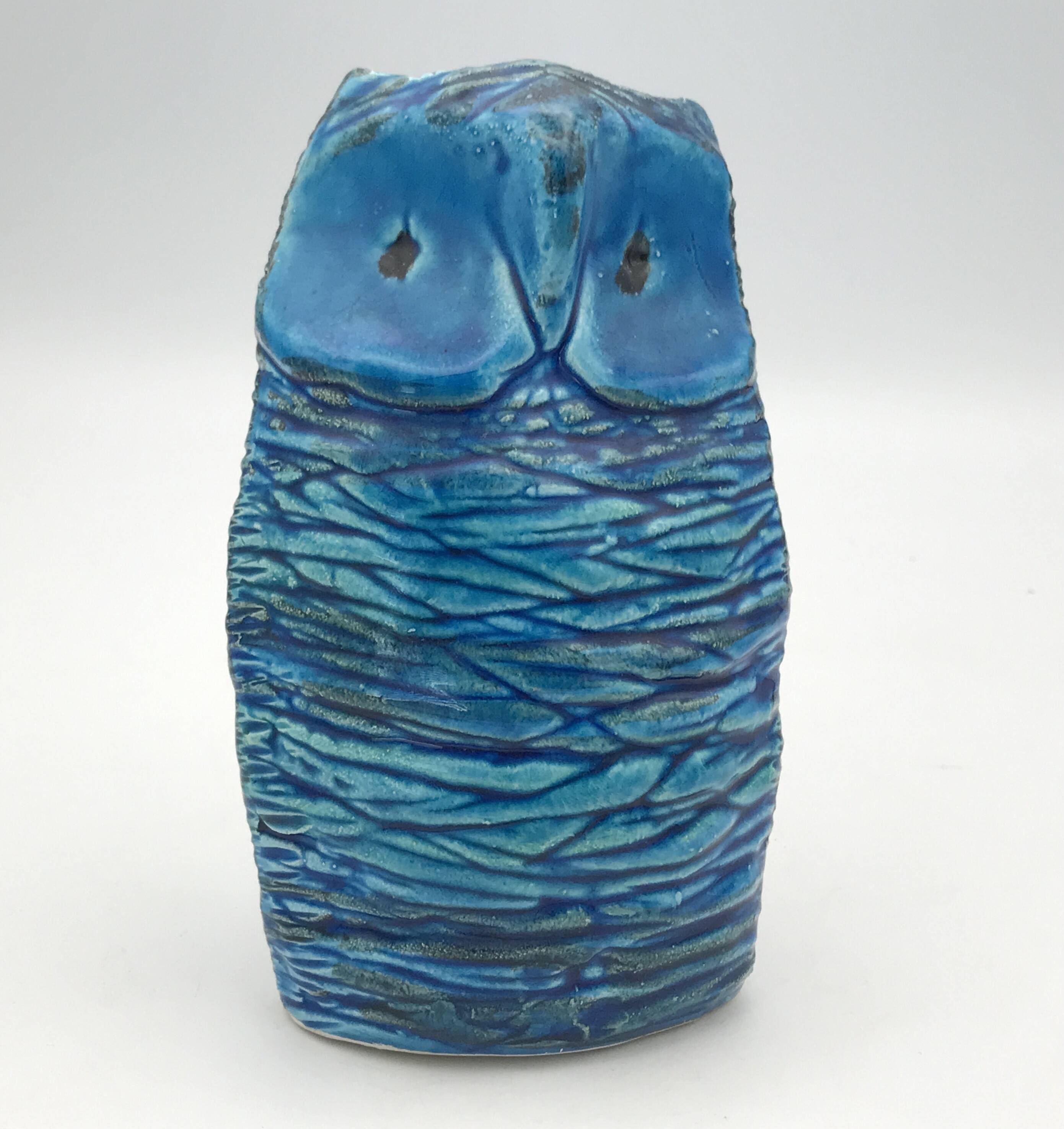 Ceramic OWL Rimini Blu by ALDO LONDI for BITOSSI, Italy