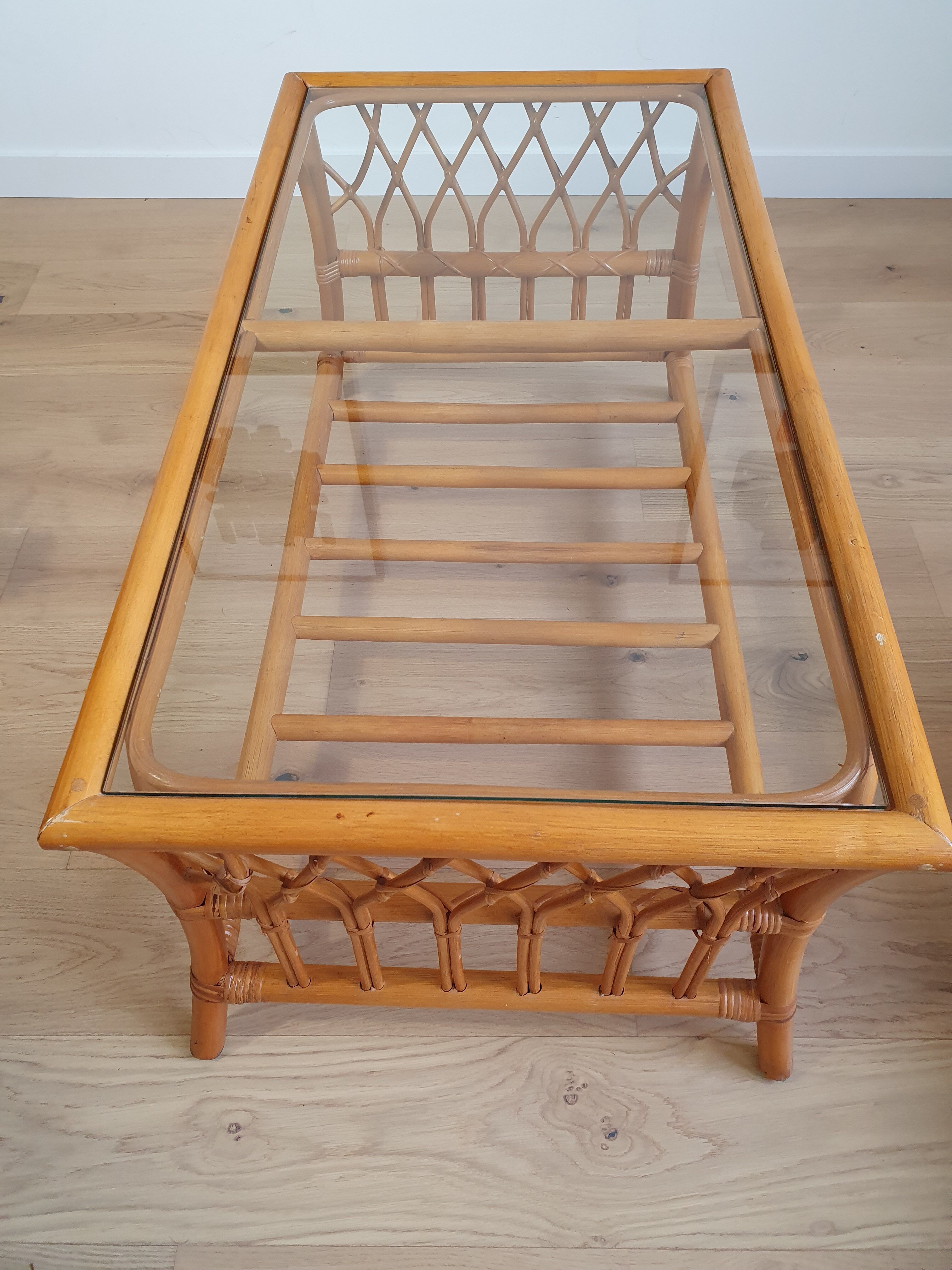 Vintage rattan coffee table
