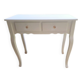 Dressing table console in white painted wood France 2000 / vintage retro classic bedroom decoration