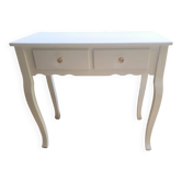 Dressing table console in white painted wood France 2000 / vintage retro classic bedroom decoration