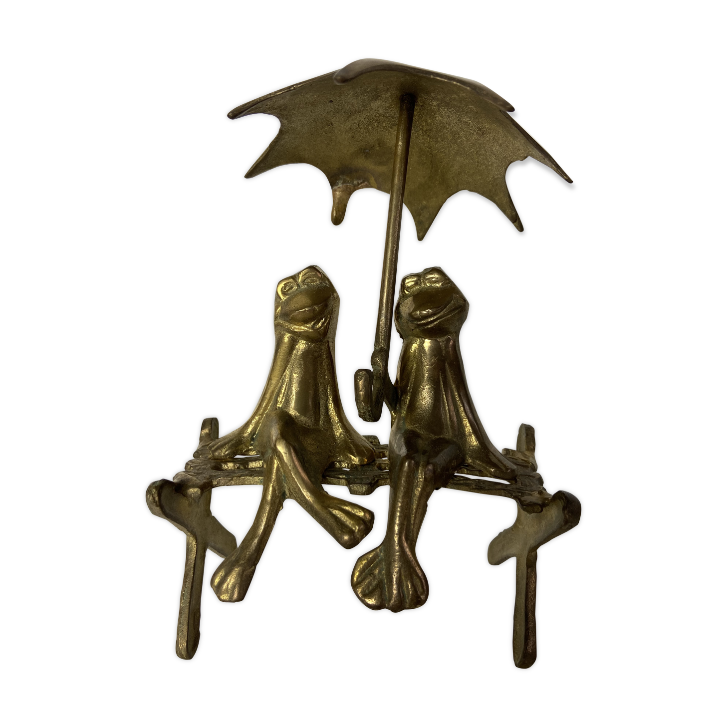 Decorative frogs in gilded brass