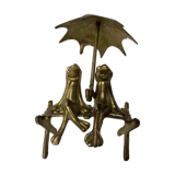 Decorative frogs in gilded brass