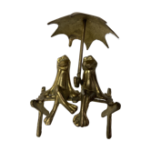 Decorative frogs in gilded brass
