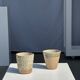 Set of 2 cups in Indonesian ceramic (brown & speckled glazed matte)