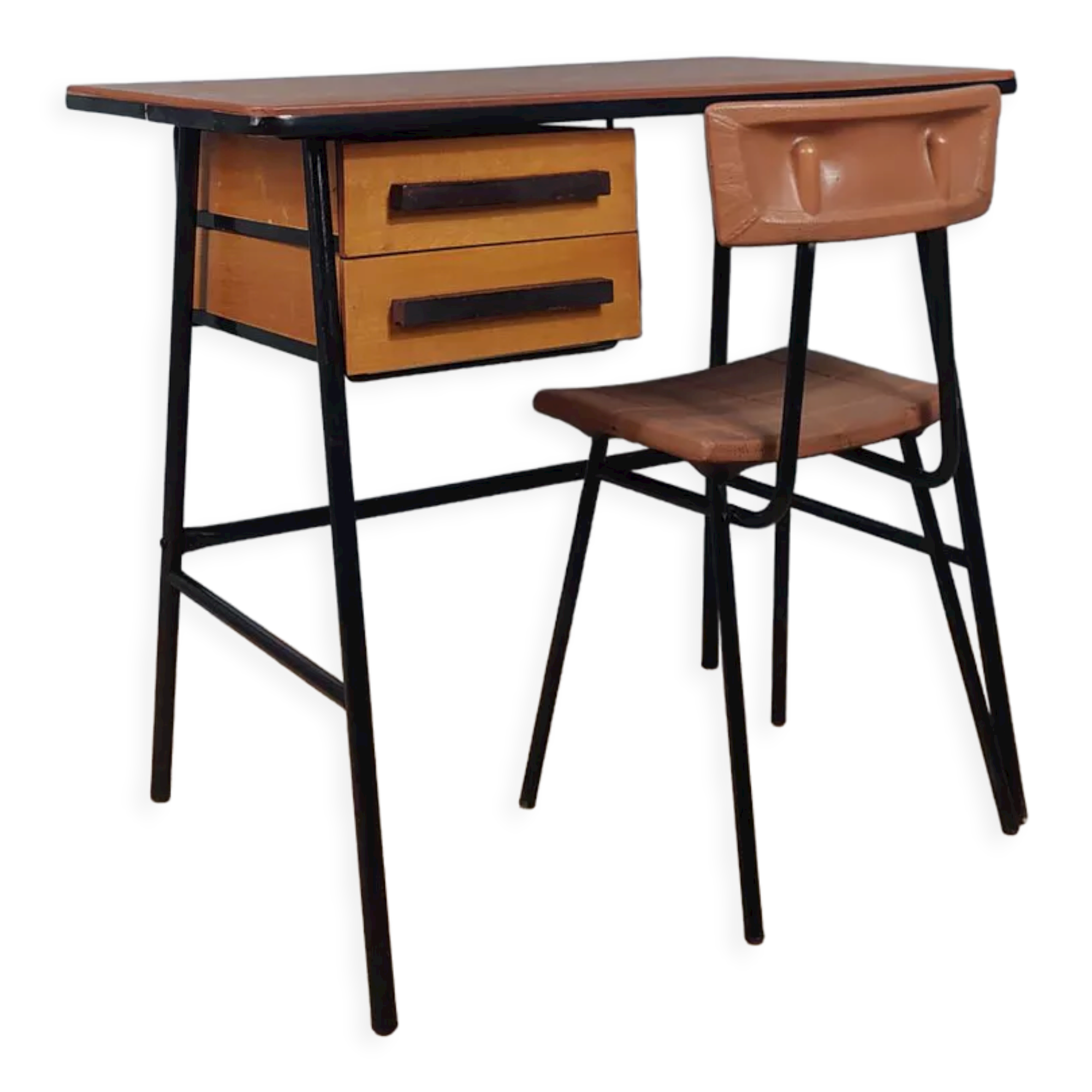 Vintage desk and children's chair set