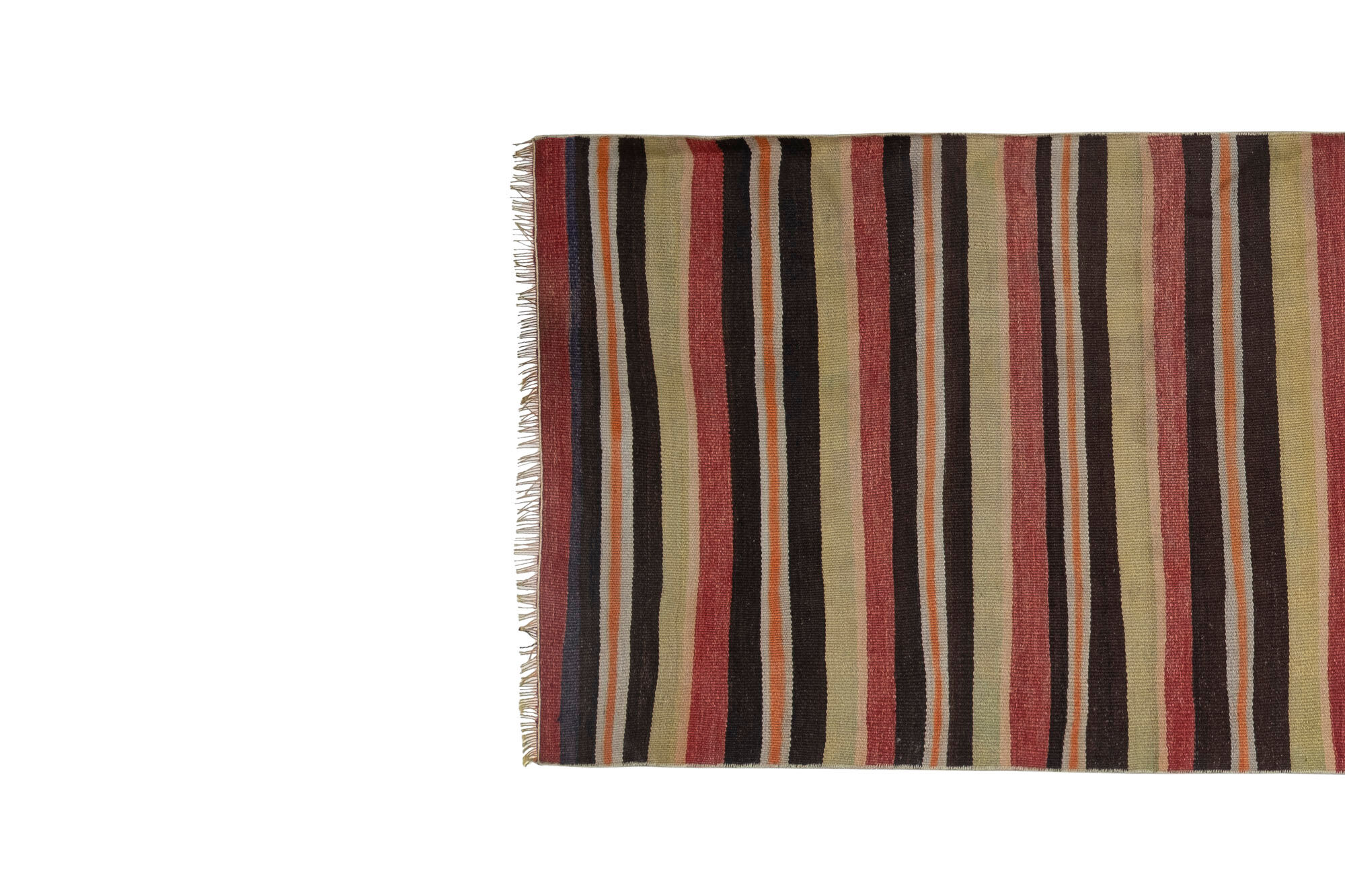Colorful striped turkish kilim rug runner 77 x 245 cm