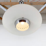 1970's ufo chrome & lacquered metal space age pendant, Italy