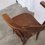 Chaise de salle à manger vintage en bois courbé : fauteuil style Thonet du milieu du siècle