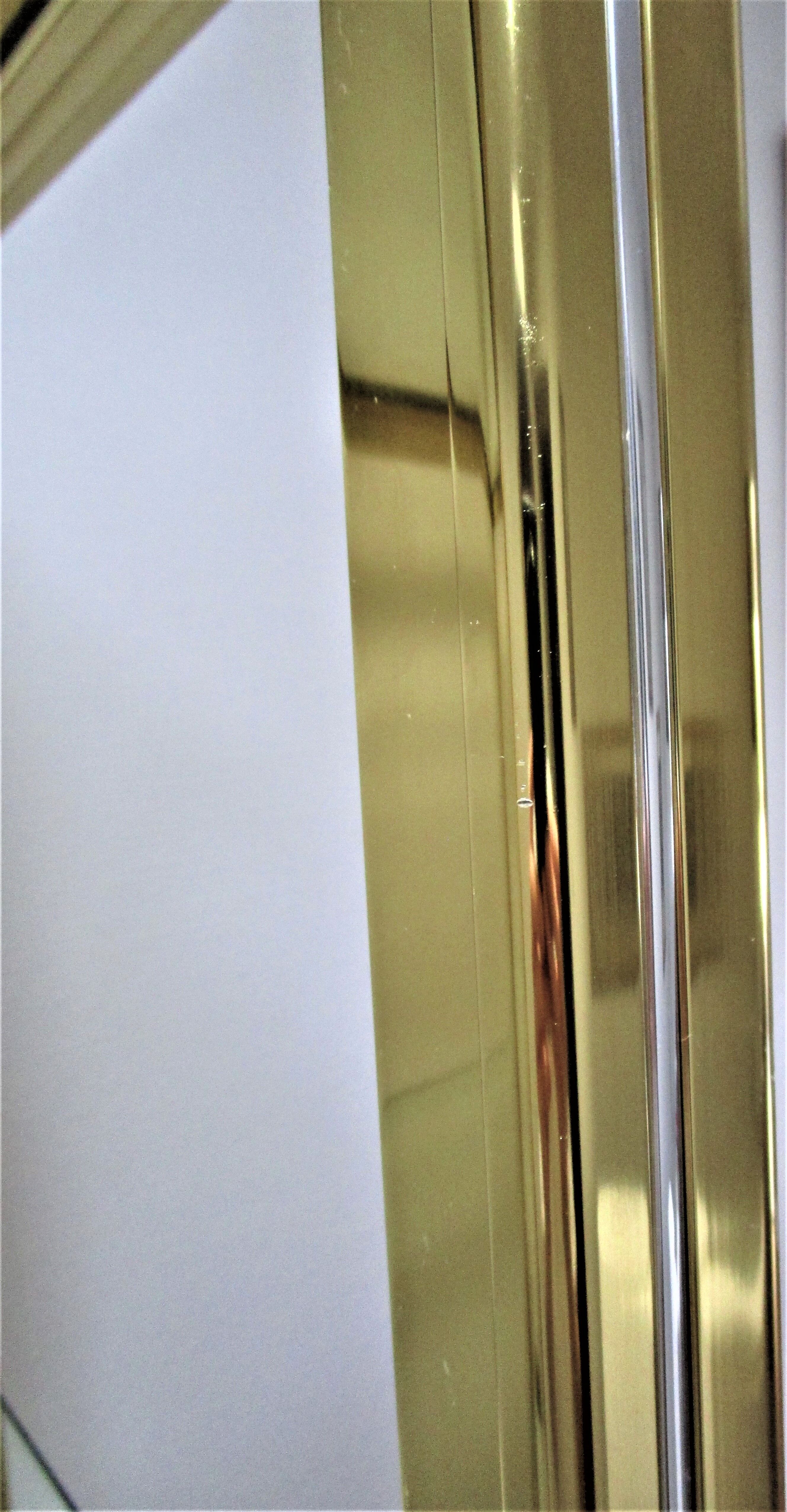 Italian design shelf chrome gilded metal and mirror glasses 70s