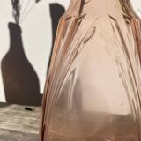 Art deco vase in amber pink blown glass