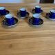 Set of 6 coffee cups and saucers in porcelain