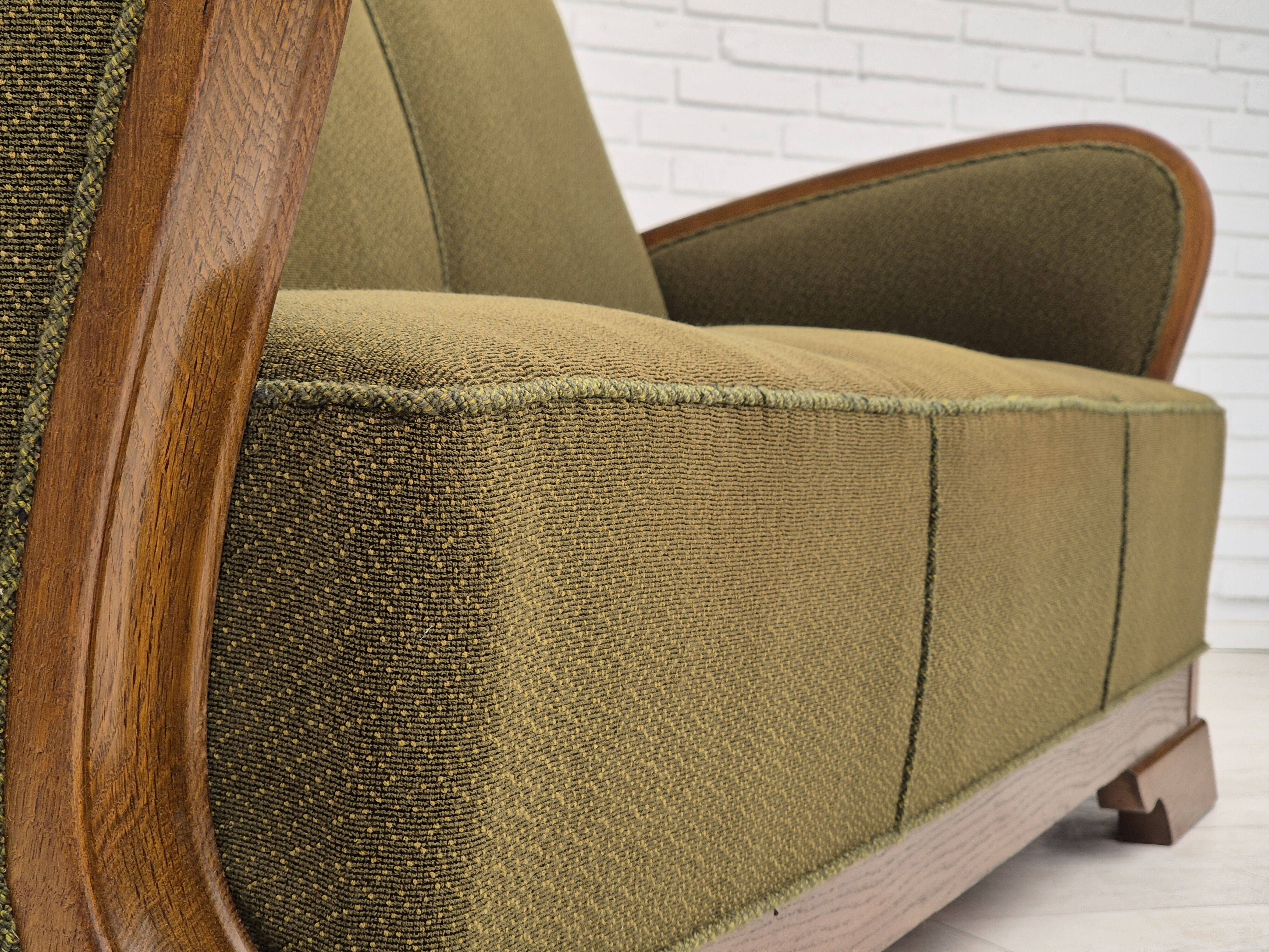 1950s, Danish 3 seater sofa in original very good condition, oak wood.