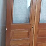 Double glass door in blond oak
