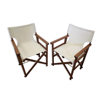 Folding canvas armchairs