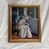 Signed painting Oil on canvas dimensions: height -55cm- width -47 cm-