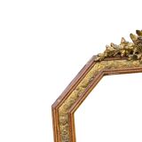 Large gilded wood mirror, Louis XVI - Art Nouveau transition style, mirror