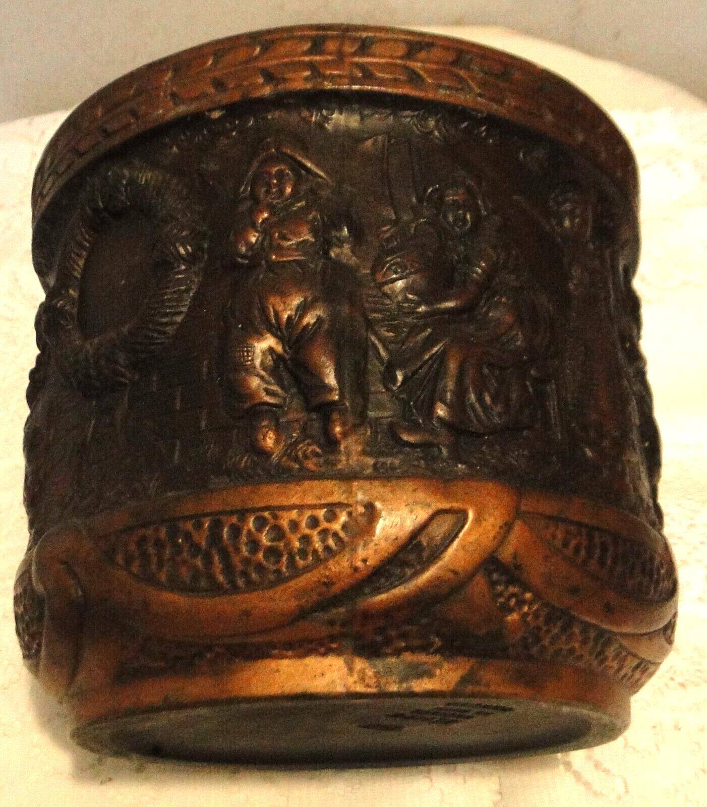 Old planter cache pot bretby clanta n2410 h pottery characters relief