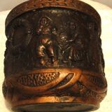 Old planter cache pot bretby clanta n2410 h pottery characters relief