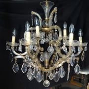 Venetian chandelier glass and crystal 9 Lights circa 1940