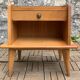 Solid oak compass feet bedside table 1950