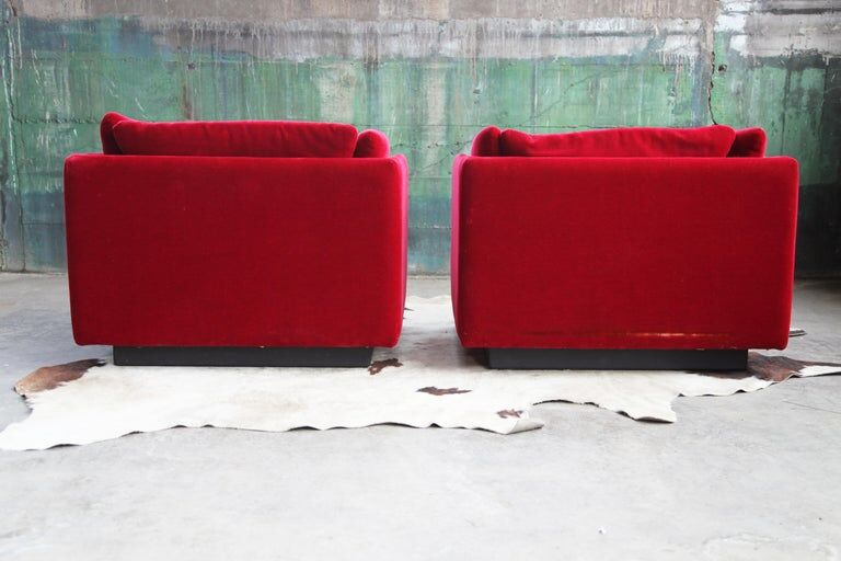 Post-modern red chaise longue by Metropolitan of San Francisco