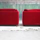 Post-modern red chaise longue by Metropolitan of San Francisco