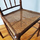 Paire de chaises bois tourné et cannage