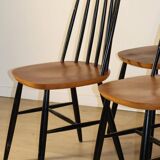 Set of 4 vintage wooden chairs, 1960.