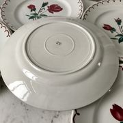 Set of 6 flat plates Badonviller model pinks 30s