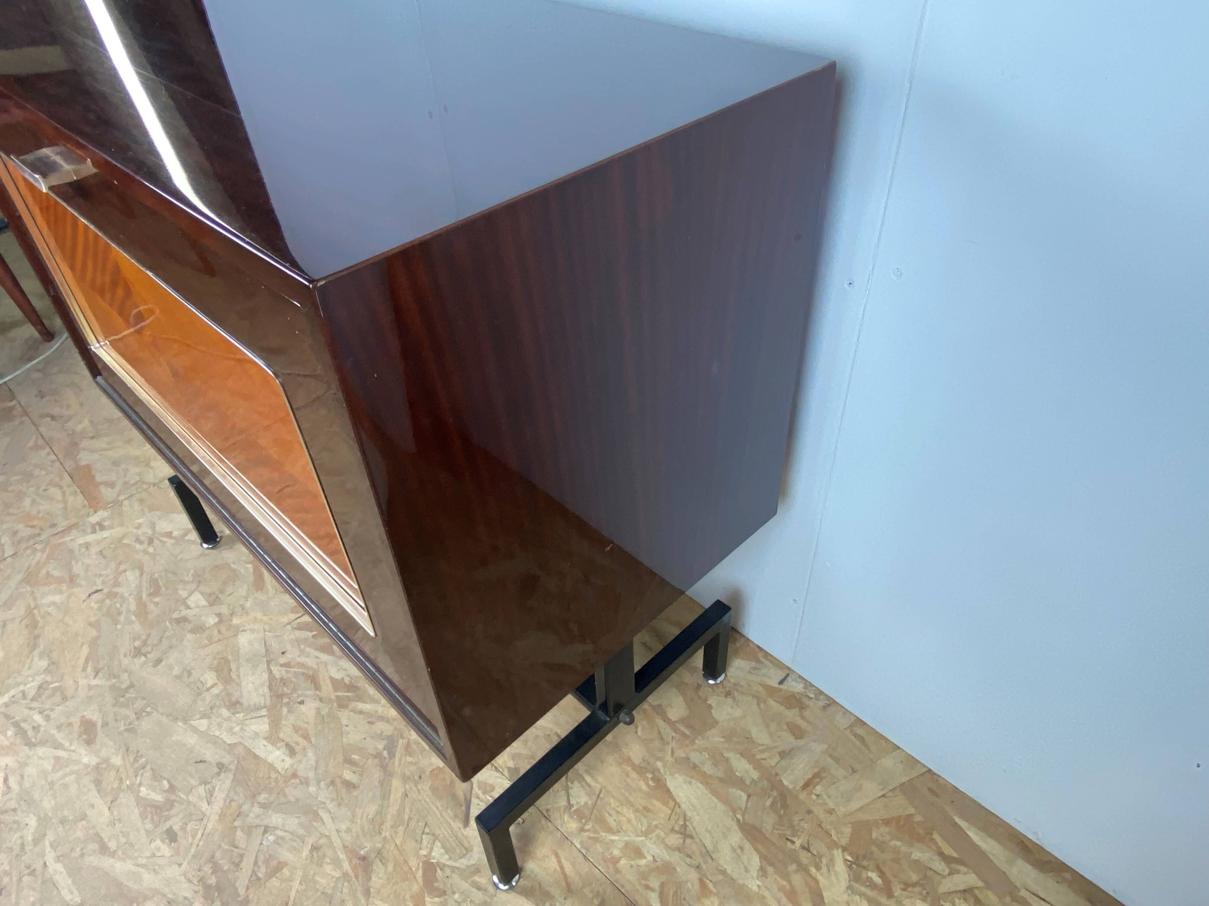 Vintage 50s tilting door storage bar cabinet