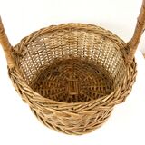 Old round braided basket - Diameter 29 cm