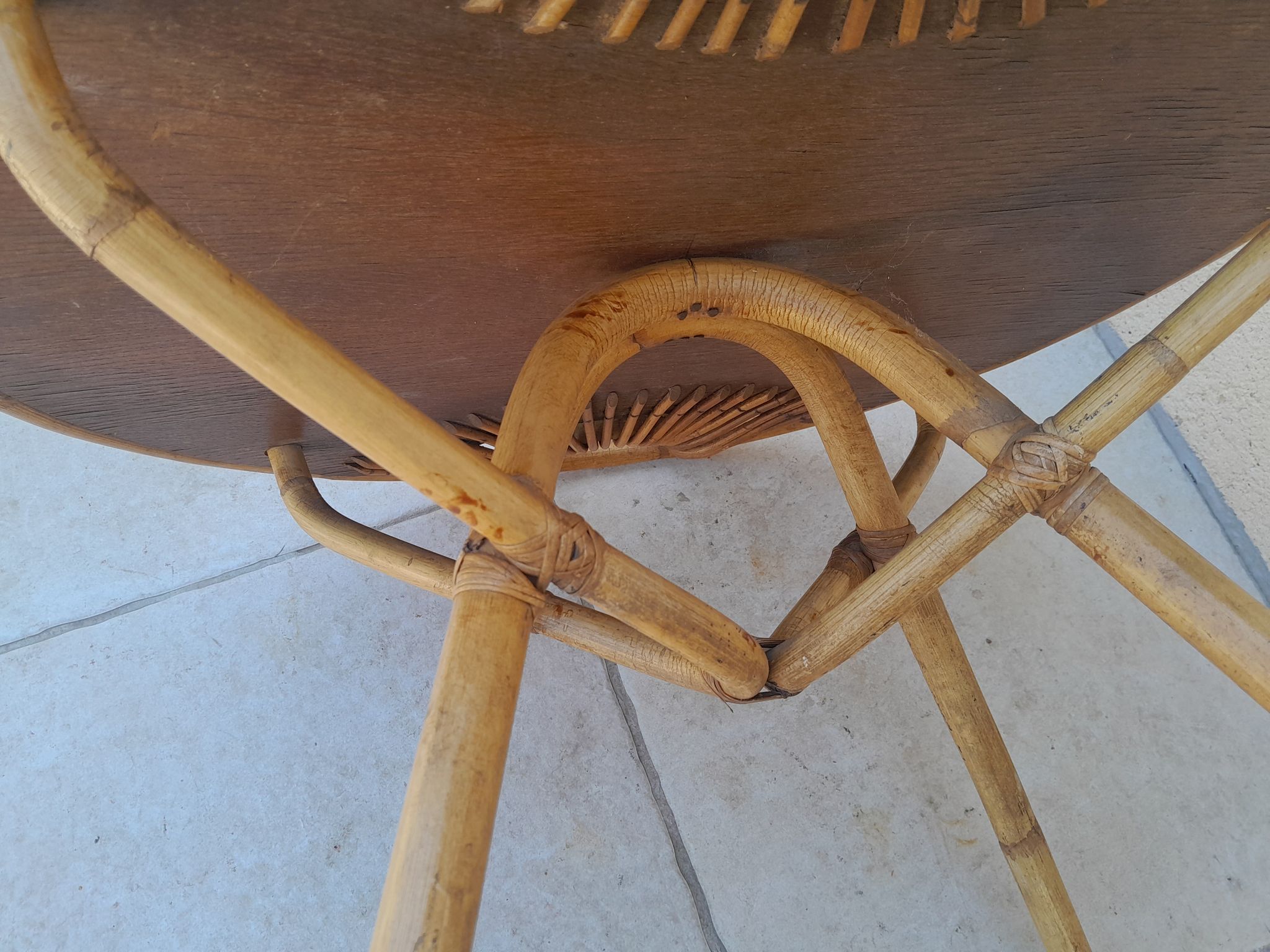 Vintage rattan coffee table