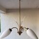 60's opaline and brass chandelier