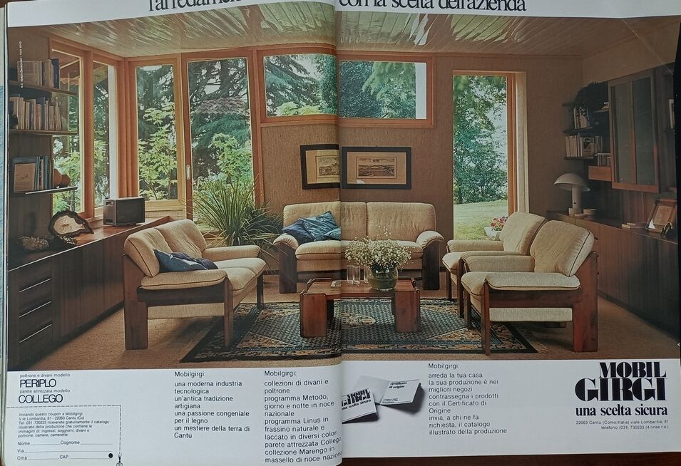 Mobil girgi 3-seater walnut sofa 1970s
