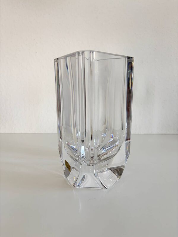 Vase en cristal massif Kosta Boda, Sigurd Persson, signé et numéroté