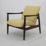 1960s edmund homa model gfm 64 beech armchair, restored