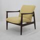 1960s edmund homa model gfm 64 beech armchair, restored