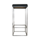 High square chrome steel stool