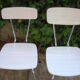 Pair of veined fomica chairs 60